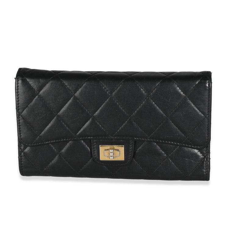 Black Quilted Lambskin Reissue Flap Wallet