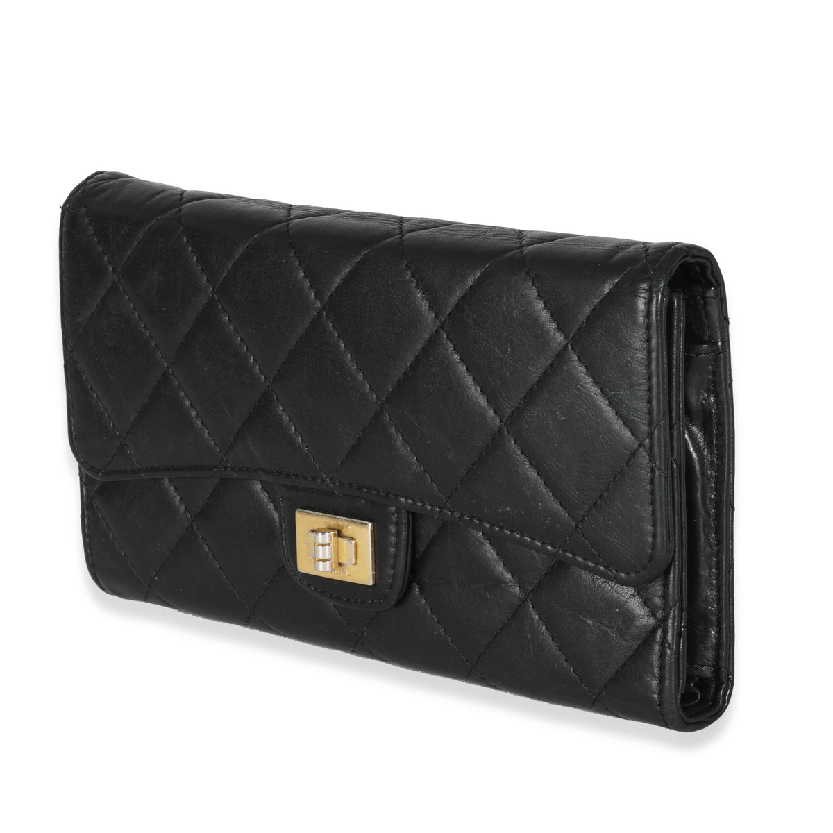 Black Quilted Lambskin Reissue Flap Wallet