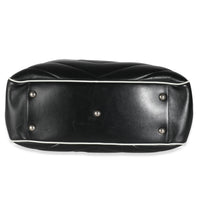 Black Calfskin Medium Miles Logo Bowler Duffle Bag