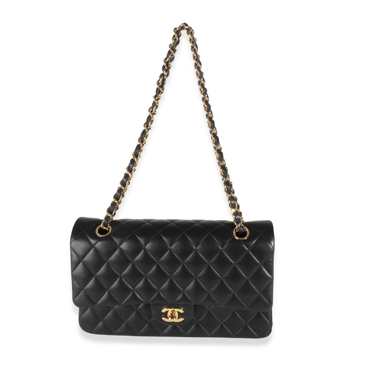 Black Quilted Lambskin Medium Classic Double Flap Bag