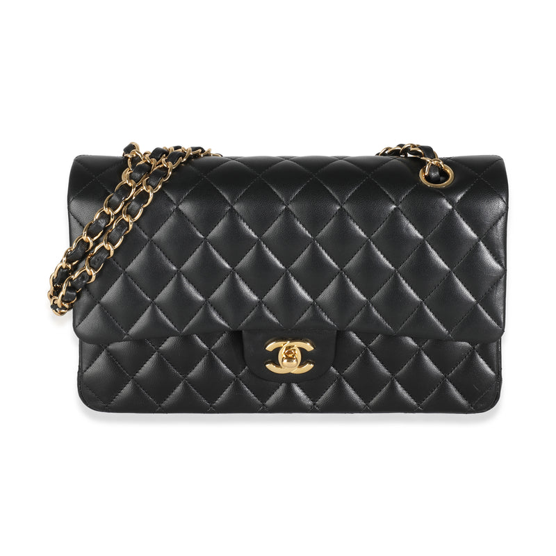 Black Quilted Lambskin Medium Classic Double Flap Bag