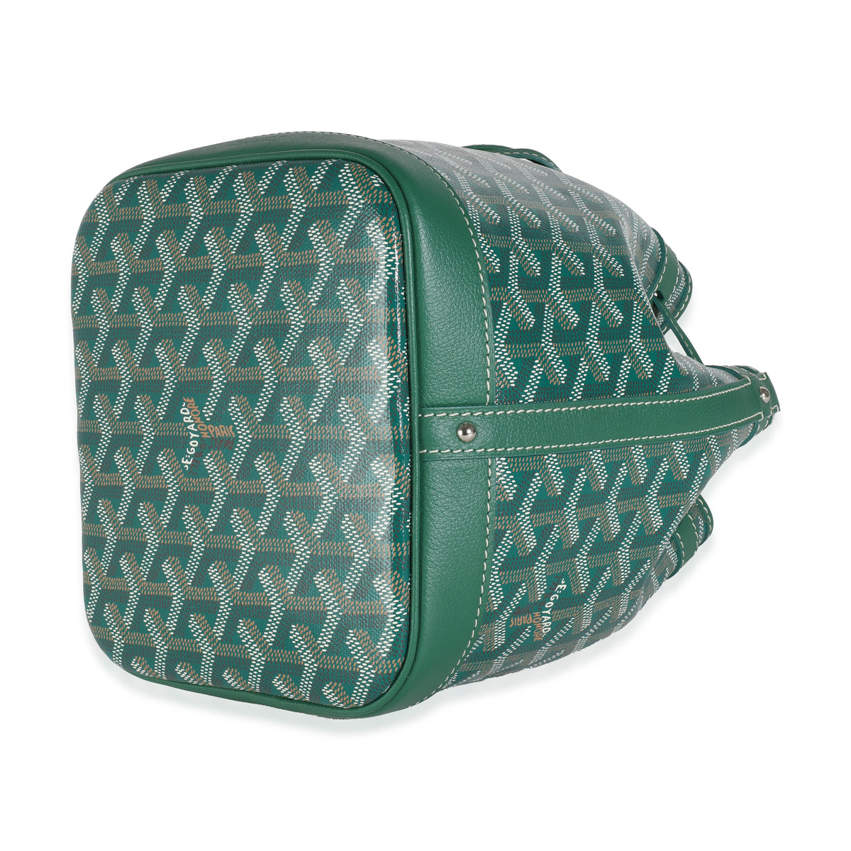 Green Goyardine Canvas Petit Flot Bucket PM