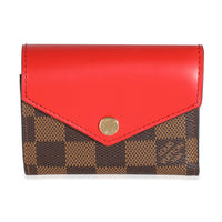 Coquelicot Damier Ebene Canvas Zoe Wallet