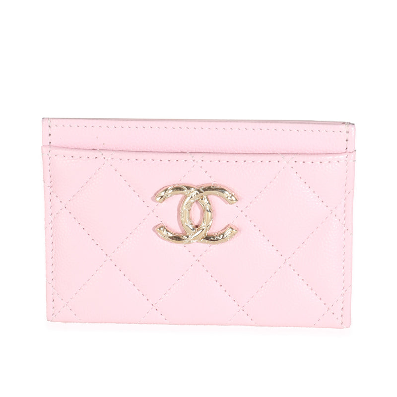 Pink Quilted Caviar CC Classic Card Case