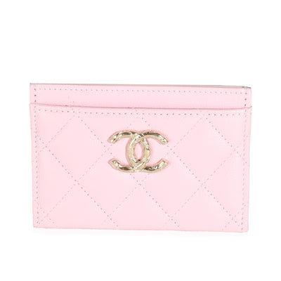 Pink Quilted Caviar CC Classic Card Case