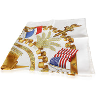 White Multicolor Silk Liberty Scarf 90