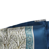 Navy Multicolor Silk LHiver Scarf 90