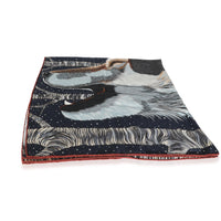 Marine Anthracite Gris Cashmere Silk Awooooo Scarf 100