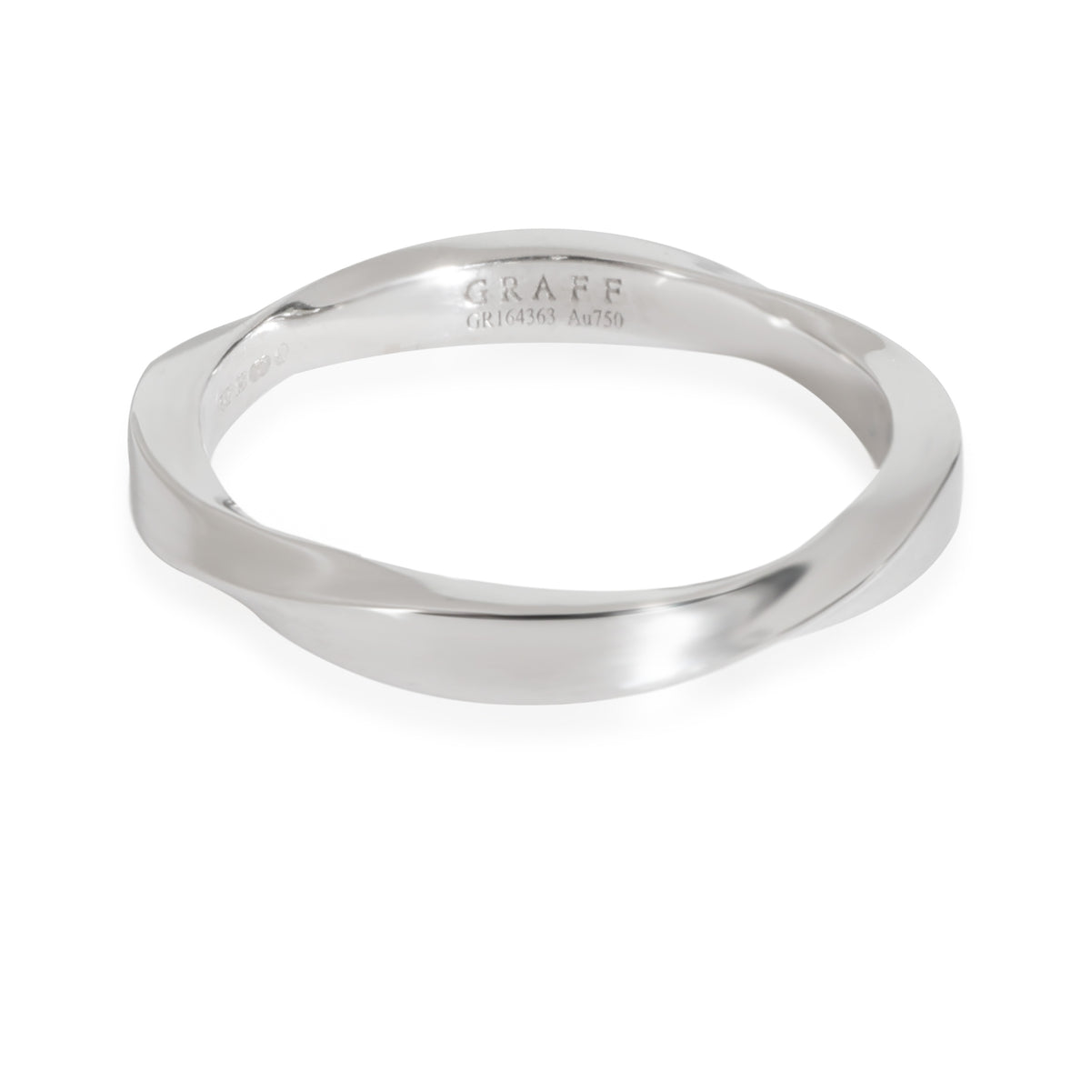 Spiral Wedding Band In 18K White Gold