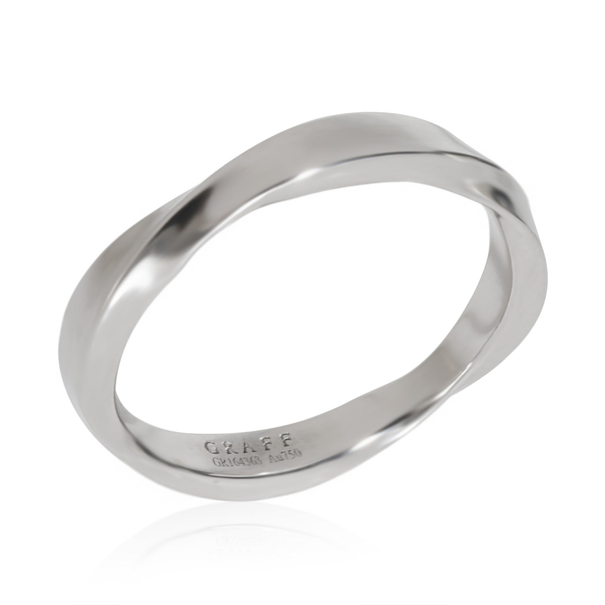 Spiral Wedding Band In 18K White Gold