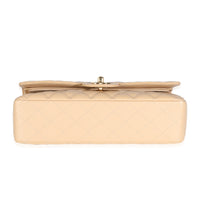 Beige Quilted Caviar Medium Classic Double Flap Bag