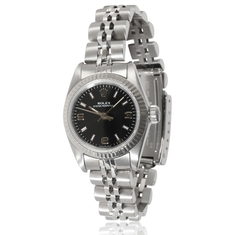 Oyster Perpetual 67194 Womens Watch in 18kt Stainless Steel/White Gold