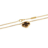 Alhambra Tigers Eye Pendant Necklace in 18K Yellow Gold