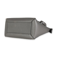 Grey Grained Calfskin Micro Belt Bag