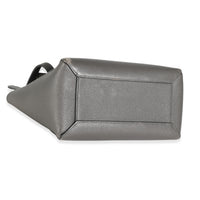 Grey Grained Calfskin Micro Belt Bag