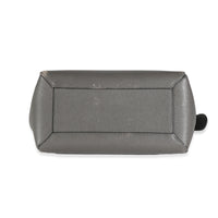 Grey Grained Calfskin Micro Belt Bag