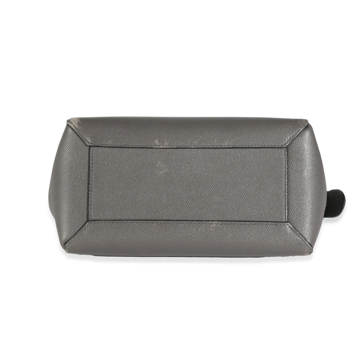 Grey Grained Calfskin Micro Belt Bag