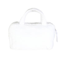Vintage White Terry Cloth Mini JAdior Bowler Bag