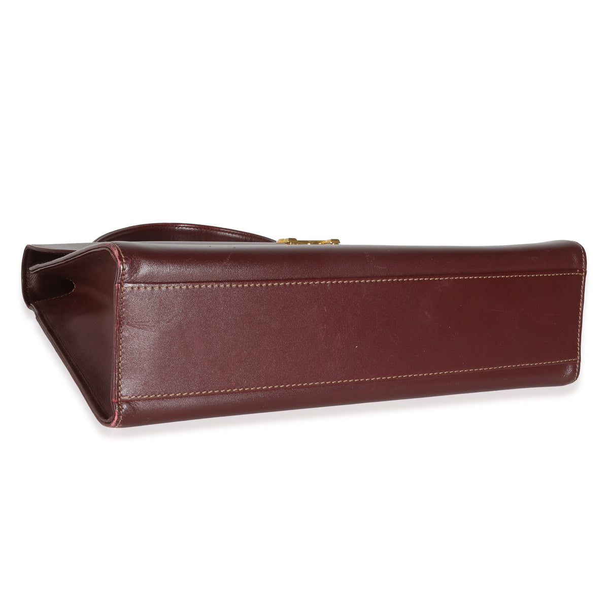 Burgundy Leather Must De Cartier Top Handle Bag