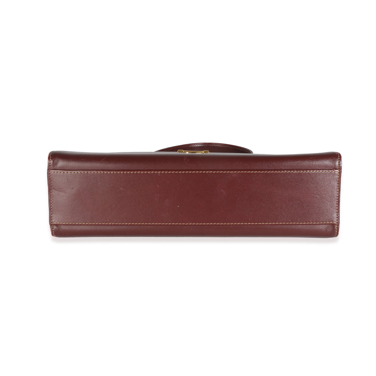 Burgundy Leather Must De Cartier Top Handle Bag