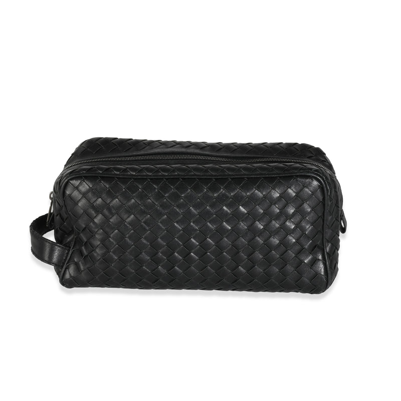 Black Nappa Intrecciato Toiletry Pouch