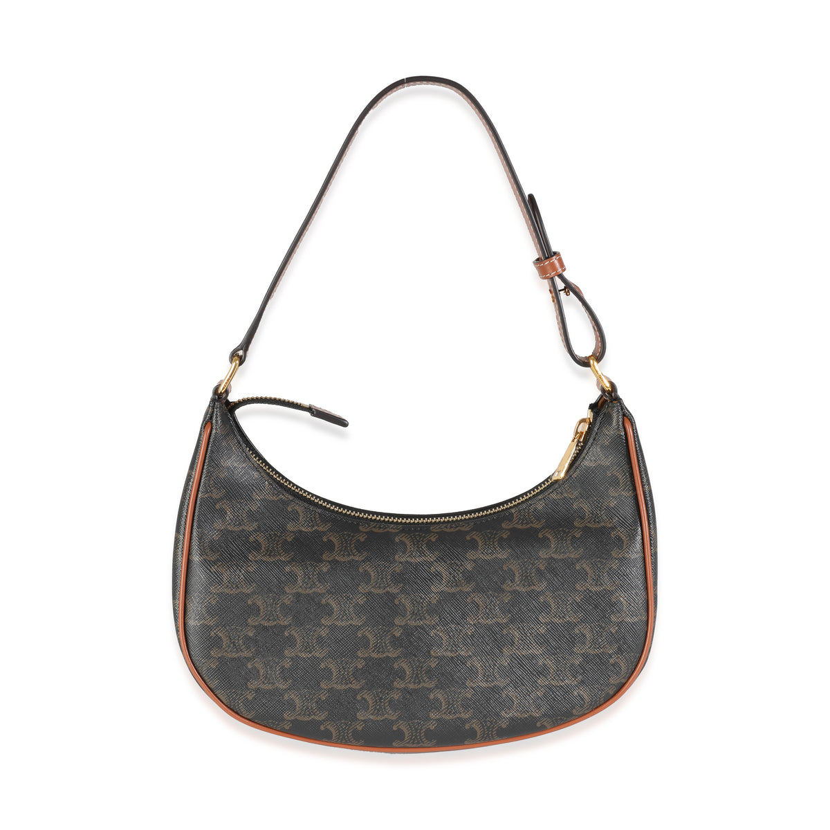 Tan Calfskin Triomphe Canvas Ava Shoulder Bag