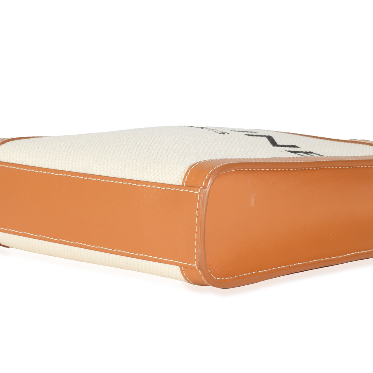 Natural Tan Canvas Calfskin Mini Vertical Cabas Bag