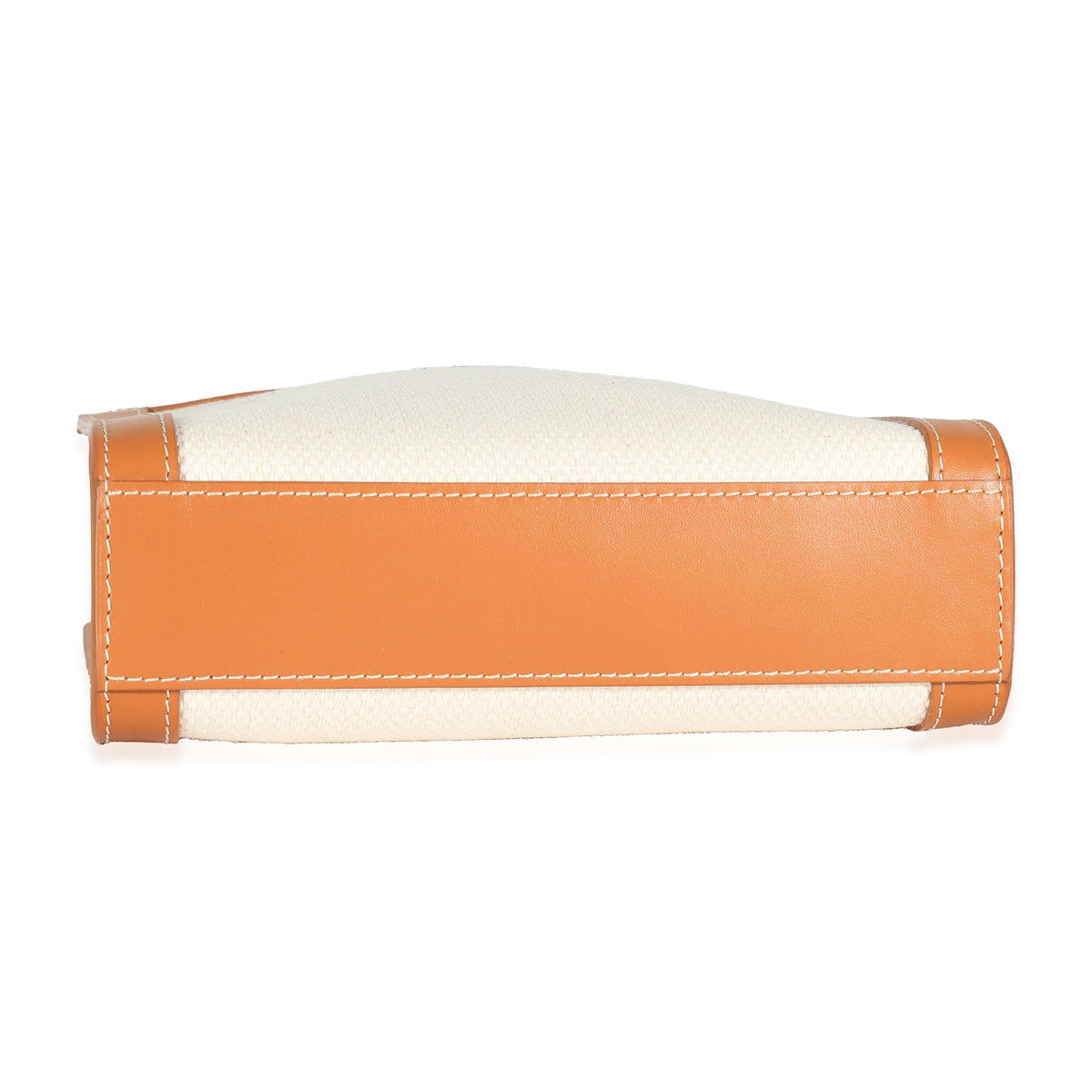 Natural Tan Canvas Calfskin Mini Vertical Cabas Bag