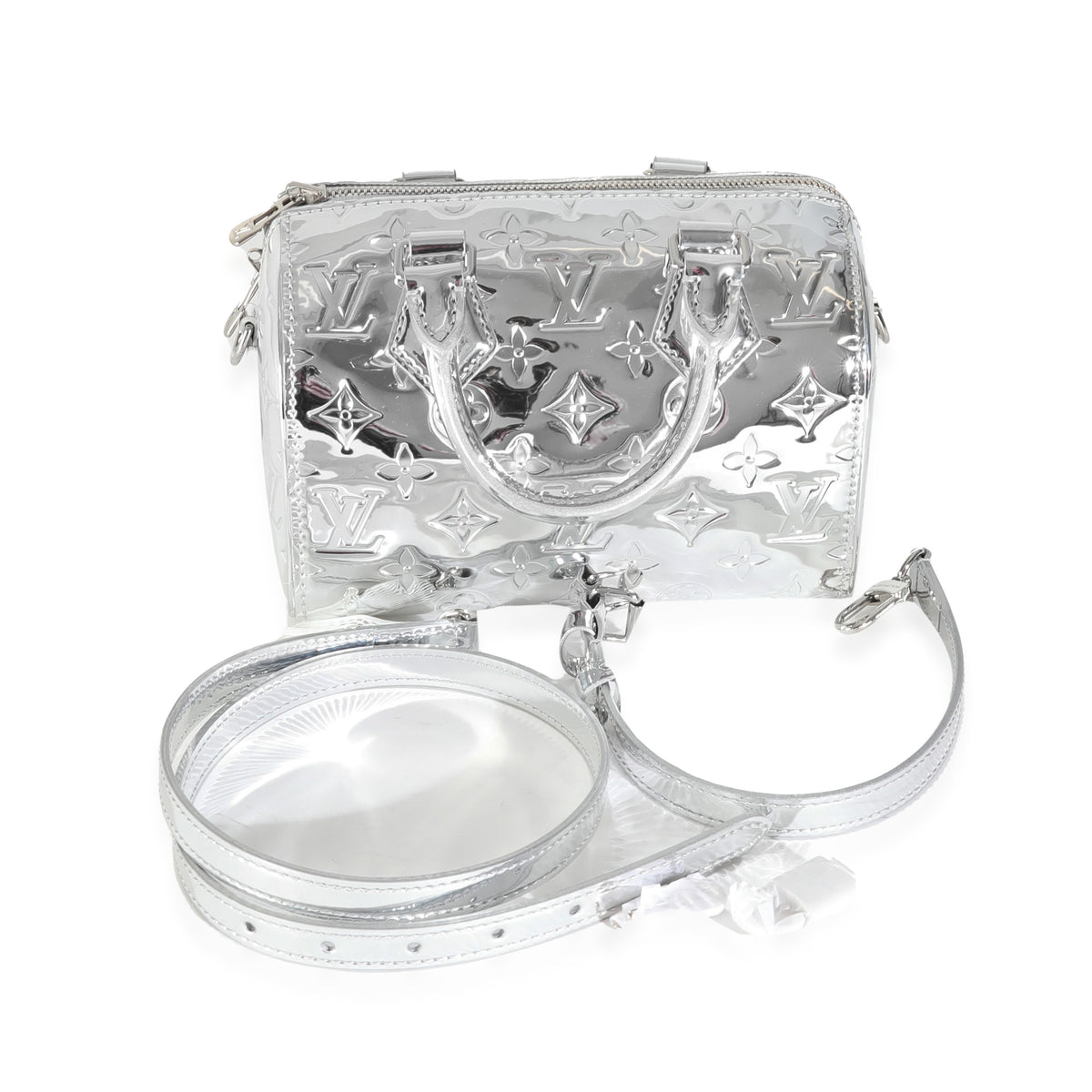 Silver Monogram Miroir Speedy Bandouliere 20 NM