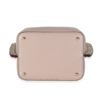 Beige Leather Small Rockstud Top Handle Tote