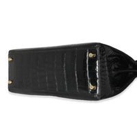 Vintage Black Porosus Crocodile Sellier Kelly 32 GHW