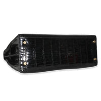 Vintage Black Porosus Crocodile Sellier Kelly 32 GHW