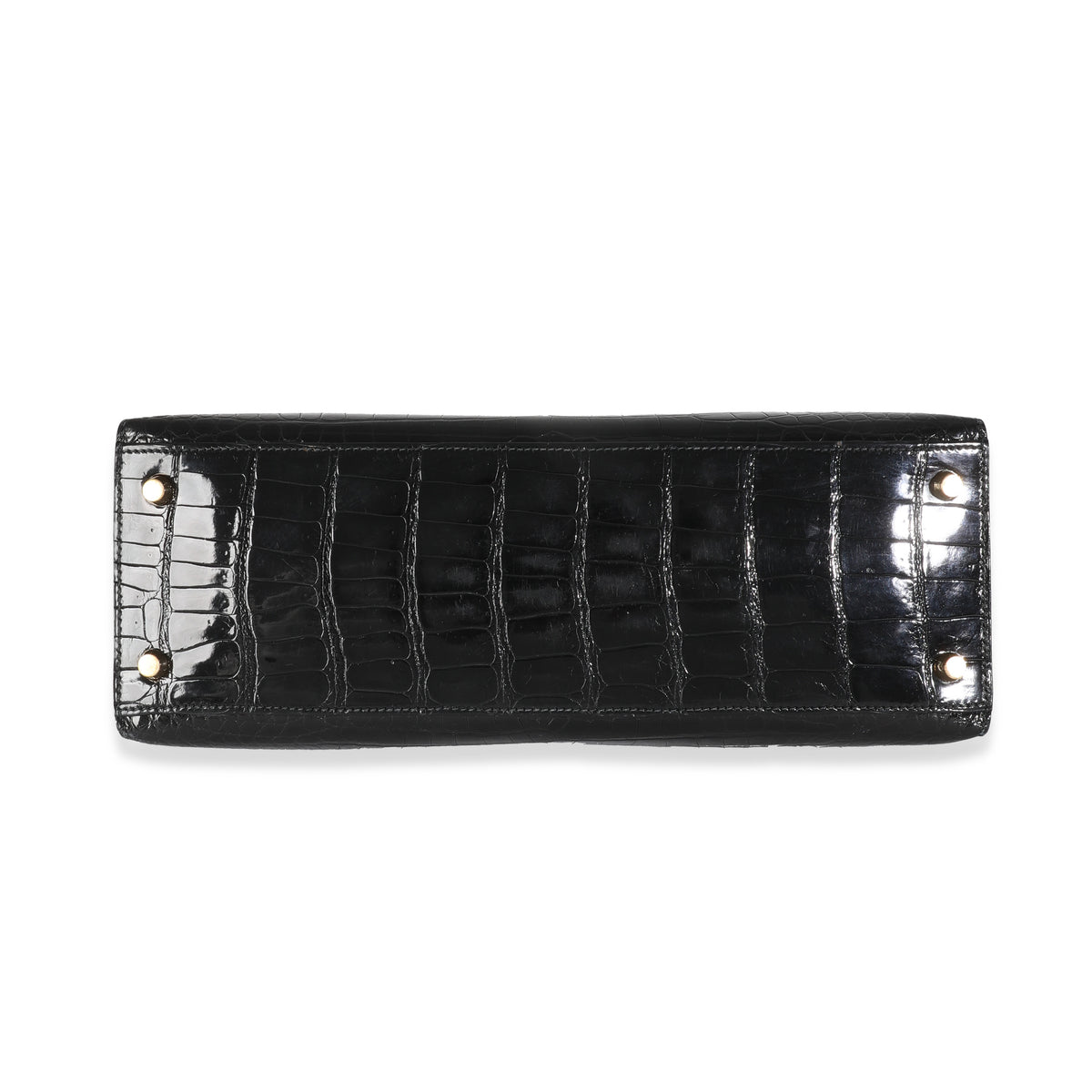 Vintage Black Porosus Crocodile Sellier Kelly 32 GHW