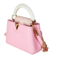 Candy Pink Taurillon Flower Chain Mini Capucines