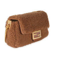 Caramello Shearling Lambskin Midi Chain Baguette