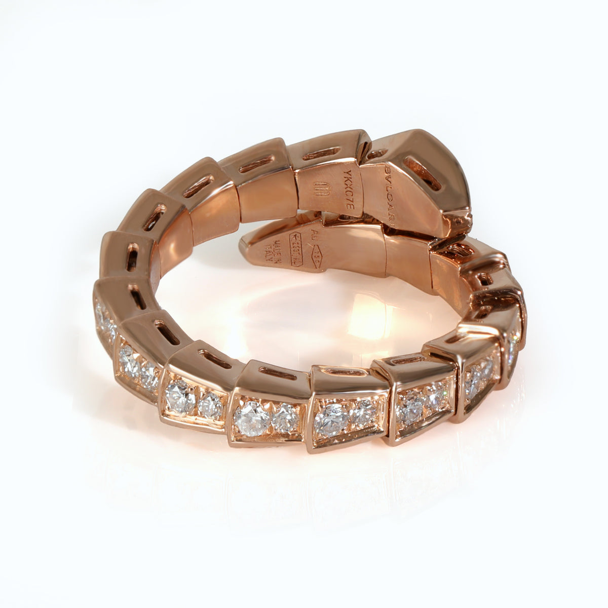 Serpenti Diamond Ring in 18k Rose Gold 0.66 CTW