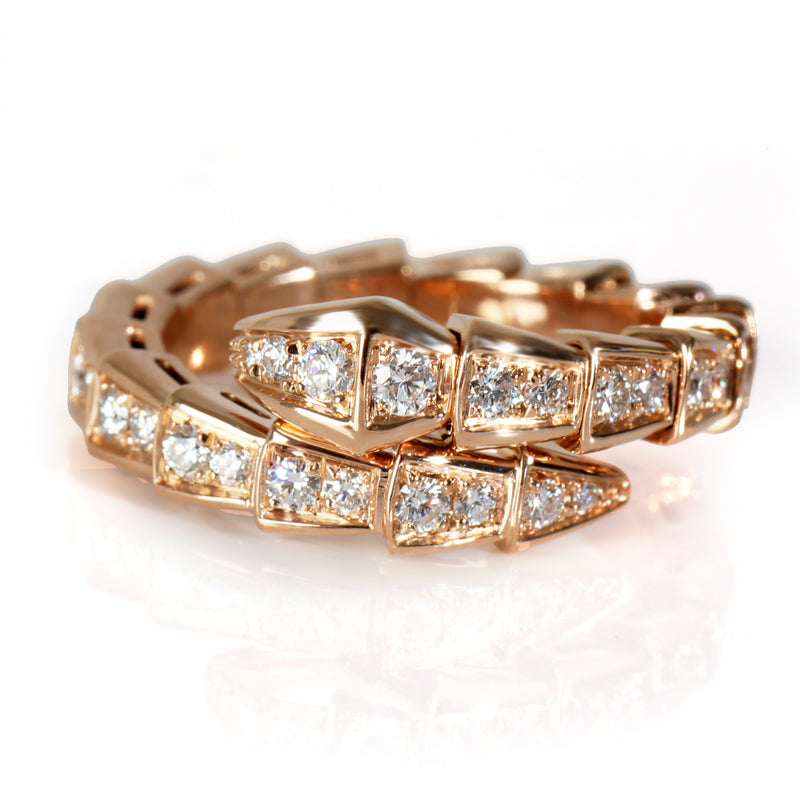 Serpenti Diamond Ring in 18k Rose Gold 0.66 CTW