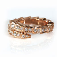 Serpenti Diamond Ring in 18k Rose Gold 0.66 CTW
