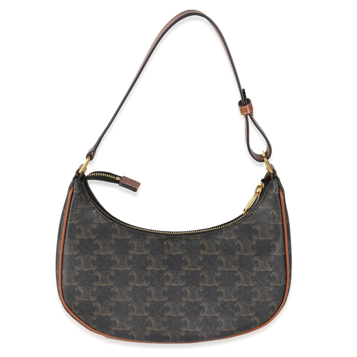 Tan Calfskin Triomphe Canvas Ava Shoulder Bag