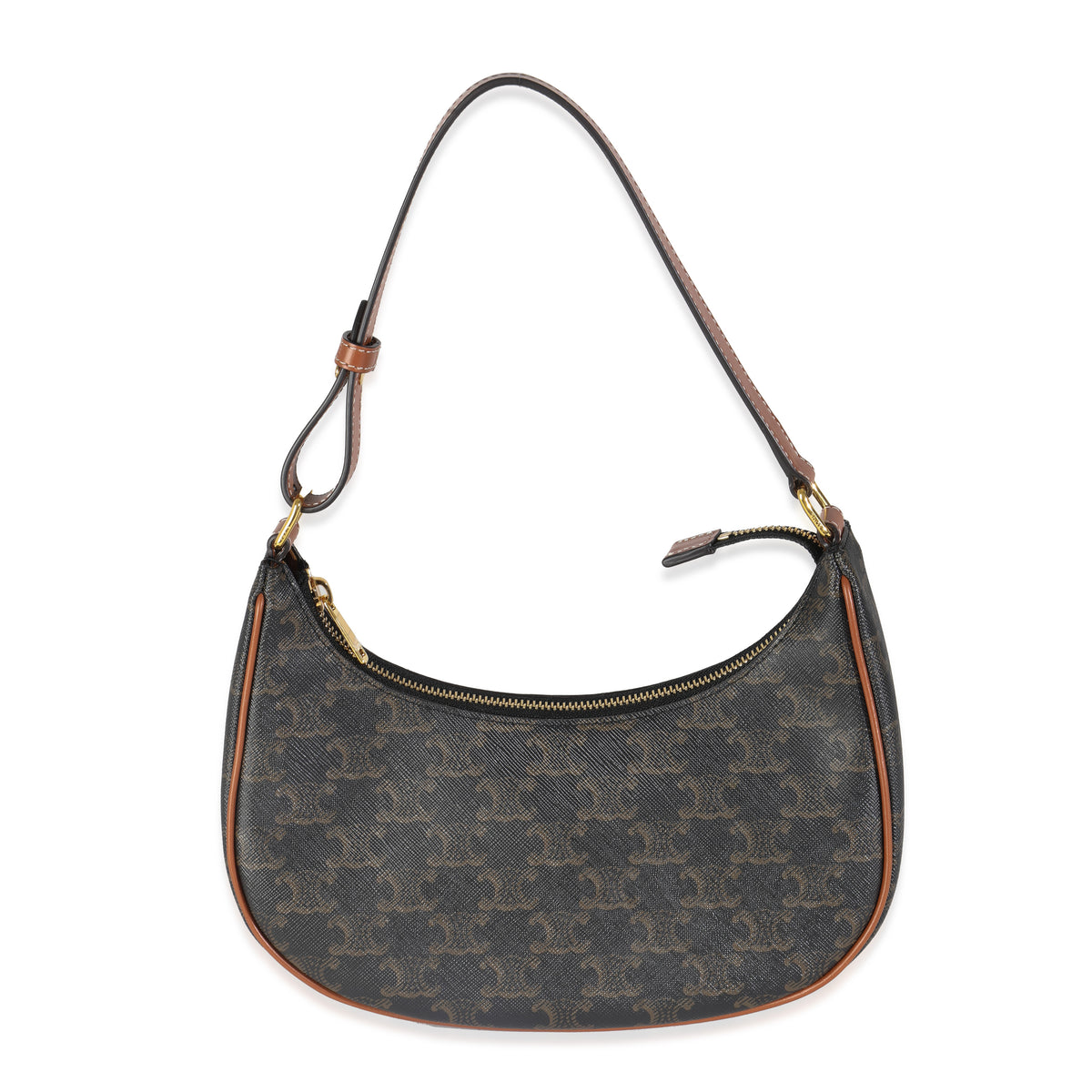 Tan Calfskin Triomphe Canvas Ava Shoulder Bag