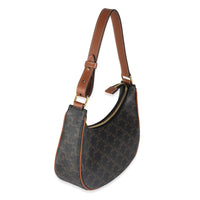Tan Calfskin Triomphe Canvas Ava Shoulder Bag