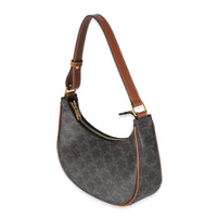 Tan Calfskin Triomphe Canvas Ava Shoulder Bag