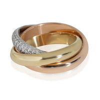 3-Tone Gold Diamond Trinity Ring