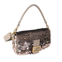 Tortora Sequin Paillettes Vitello Grace Sex And The City Baguette