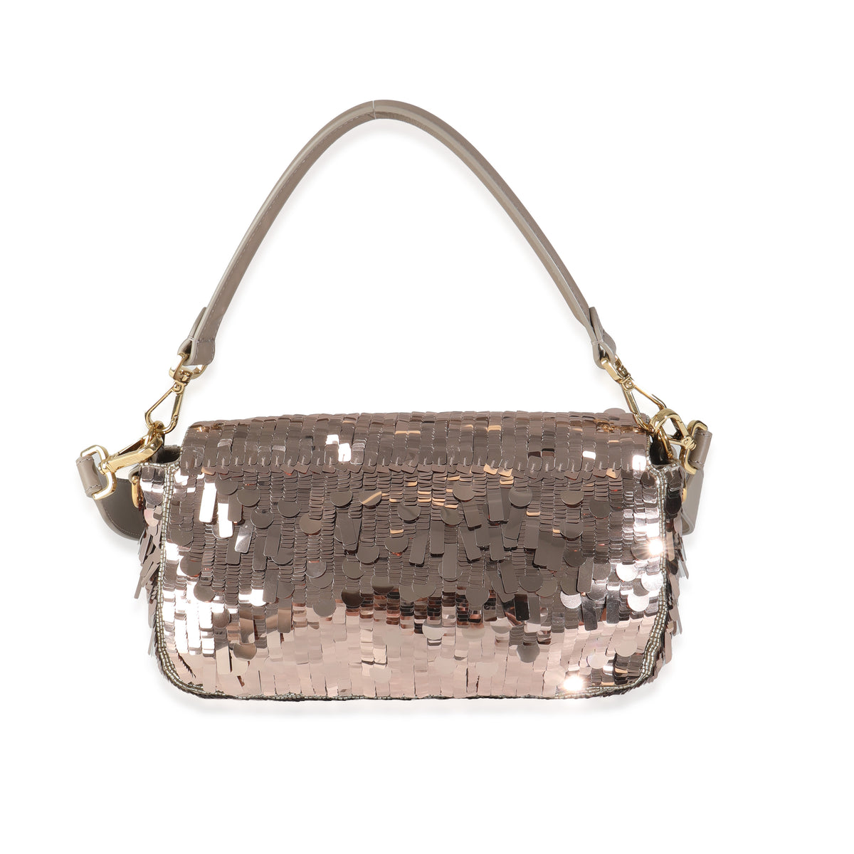 Tortora Sequin Paillettes Vitello Grace Sex And The City Baguette