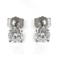 Diamond Round Stud Earrings in 14K White Gold (0.75 CTW)