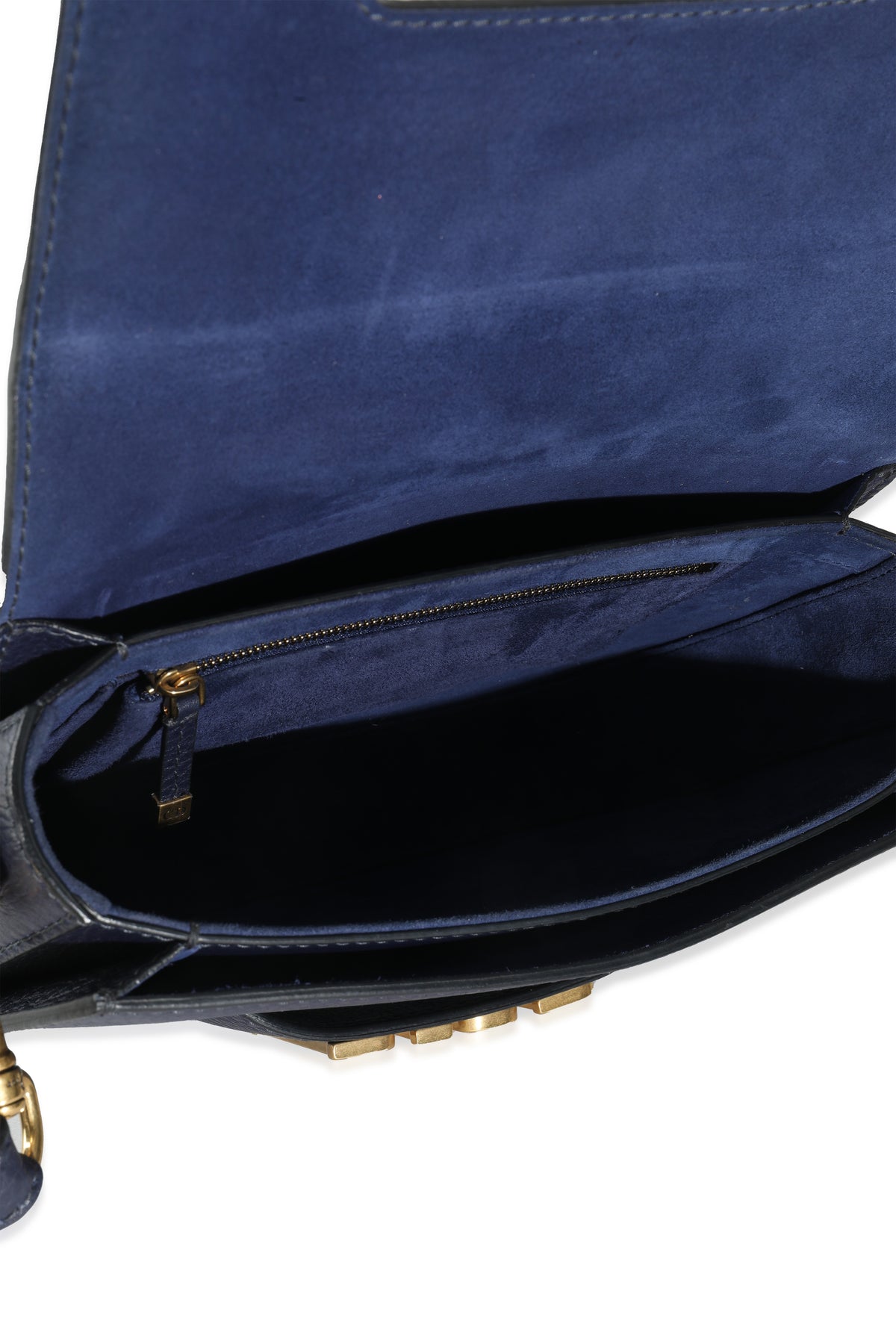 Navy Blue Grained Calfskin Medium Dio(r)evolution Flap Bag