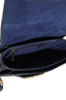 Navy Blue Grained Calfskin Medium Dio(r)evolution Flap Bag