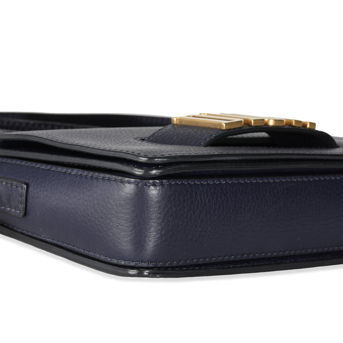 Navy Blue Grained Calfskin Medium Dio(r)evolution Flap Bag