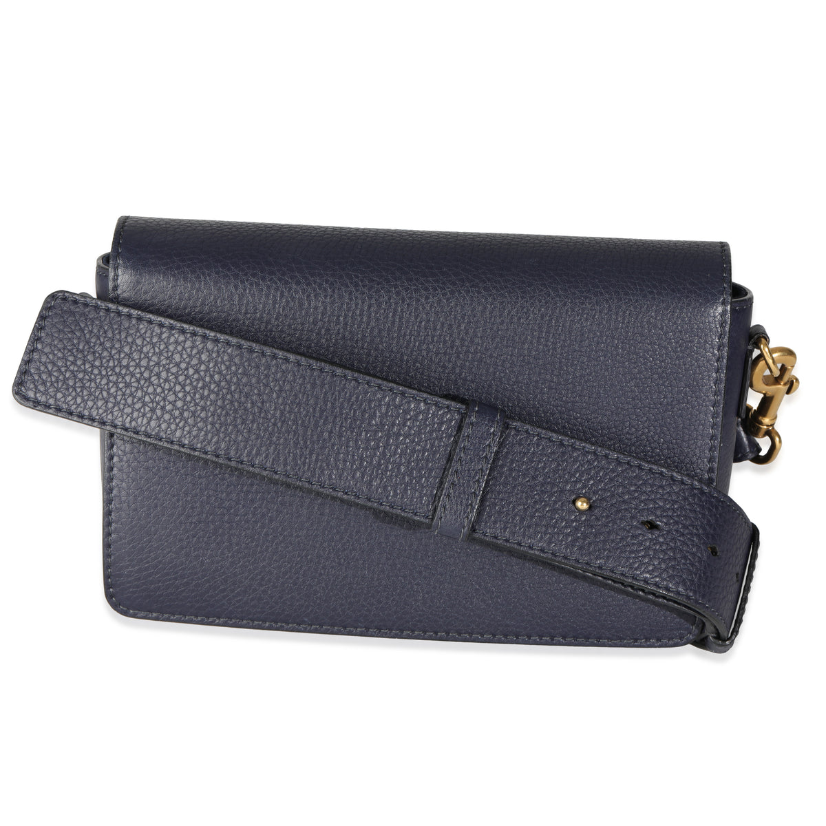 Navy Blue Grained Calfskin Medium Dio(r)evolution Flap Bag